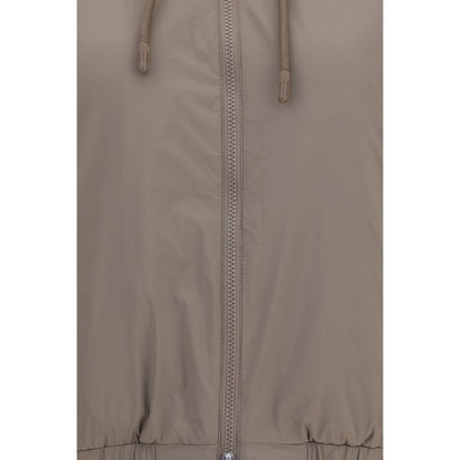 Sweatshirt Hoodie by Moose Knuckles for women in nylon faux fur brown features an avant-garde silhouette, showcasing a sophisticated hooded neckline and detail for a truly avant-garde finish.
