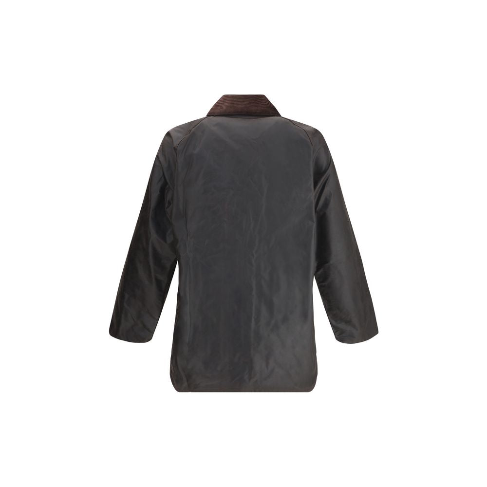 Hooded Overcoat by Barbour for men in cotton corduroy black features a contemporary silhouette showcasing a contemporary hooded neckline and refined pockets & hooded for a sophisticated finish.