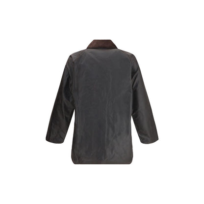 Hooded Overcoat by Barbour for men in cotton corduroy black features a contemporary silhouette showcasing a contemporary hooded neckline and refined pockets & hooded for a sophisticated finish.