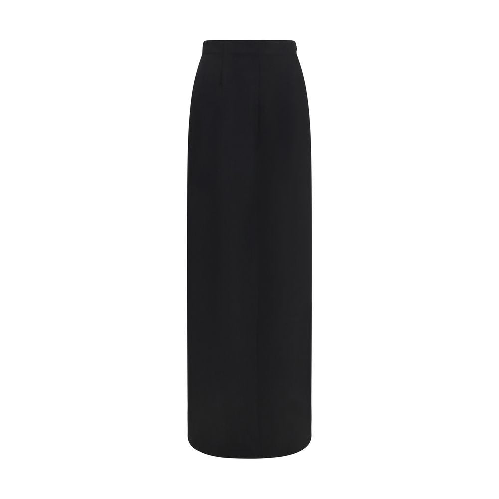 Skirt by Maison Margiela for women in wool black & signature features an tailored silhouette, artfully capturing the essence of Four Stitches Women's High Rise Wool Long Skirt in a sophisticated long.