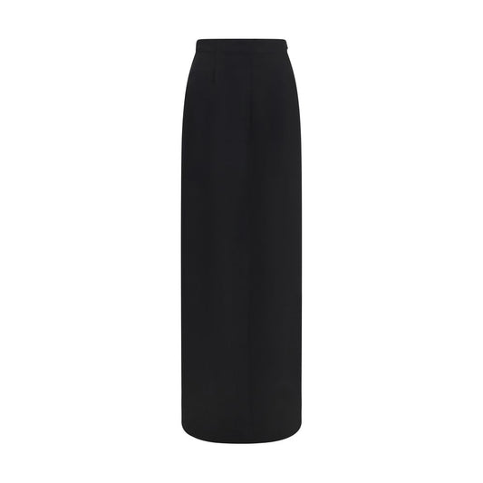 Skirt by Maison Margiela for women in wool black & signature features an tailored silhouette, artfully capturing the essence of Four Stitches Women's High Rise Wool Long Skirt in a sophisticated long.