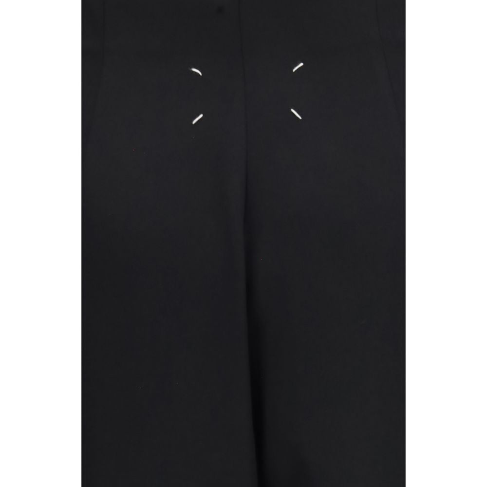 Skirt by Maison Margiela for women in wool black & signature features a contoured silhouette from the Four Stitches Women's High Rise Wool Long Skirt collection, characterized by its contoured long for a contoured finish.