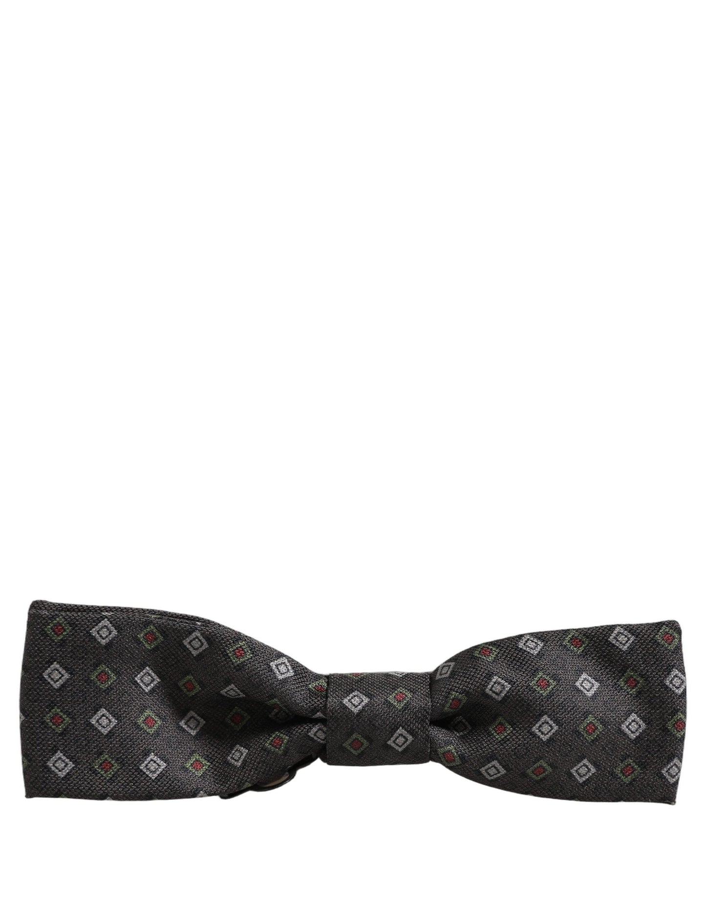 Dolce & Gabbana Men Dark Gray Geometric Adjustable Bow Tie