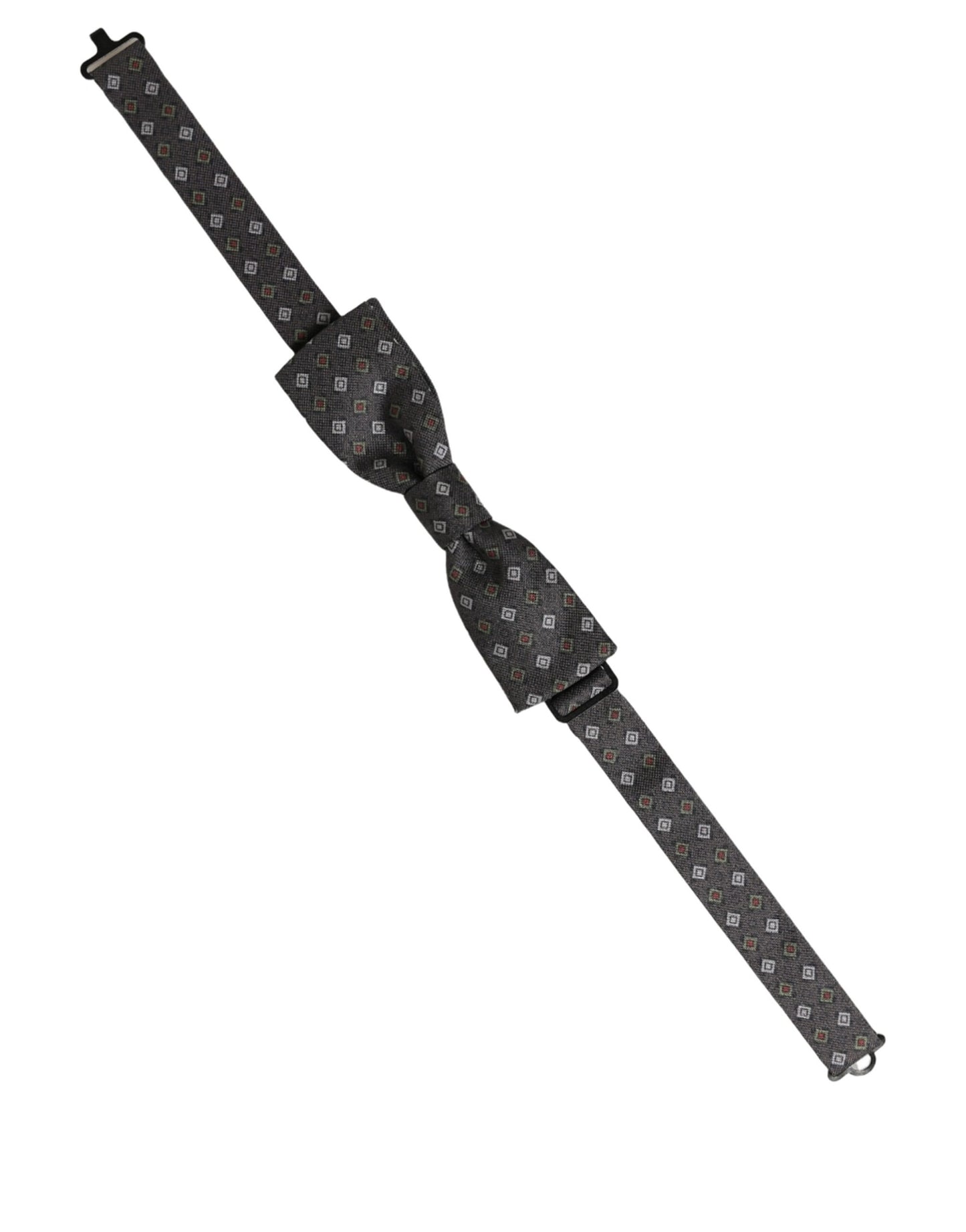 Dolce & Gabbana Men Dark Gray Geometric Adjustable Bow Tie
