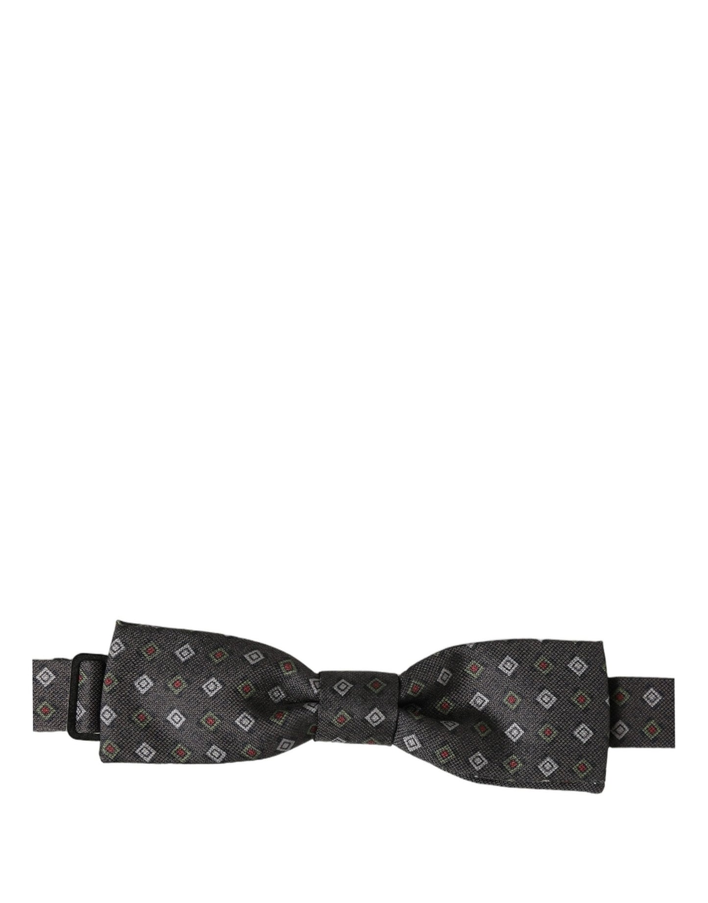 Dolce & Gabbana Men Dark Gray Geometric Adjustable Bow Tie