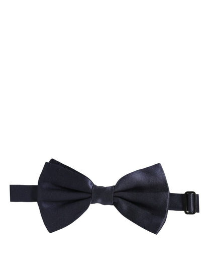 Dolce & Gabbana Dark Blue 100% Silk Adjustable Neck Papillon Bow Tie