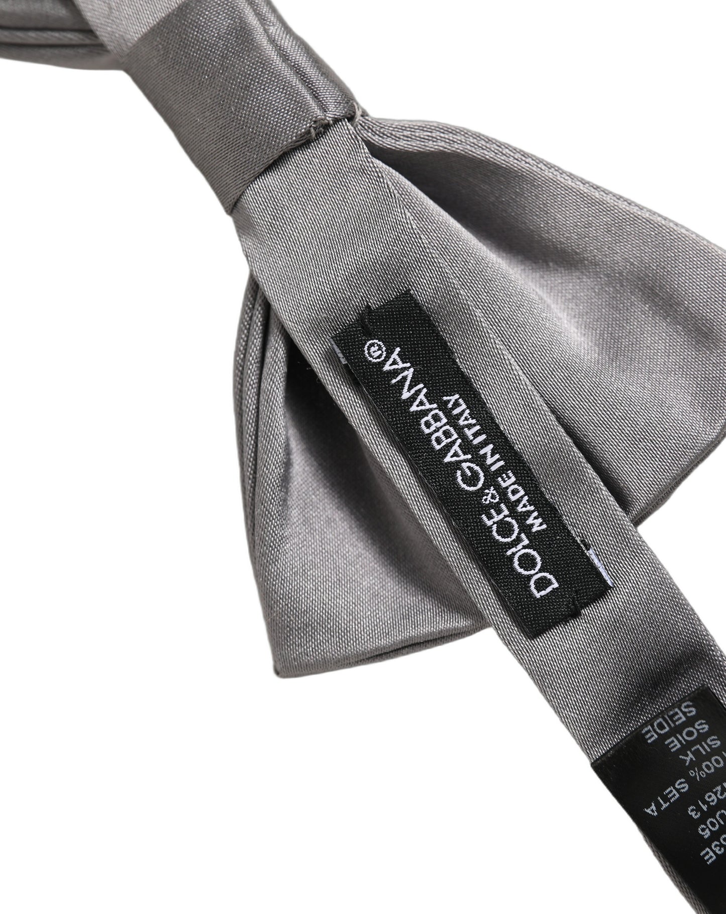 Dolce & Gabbana Men Gray 100% Silk Adjustable Neck Papillon Bow Tie