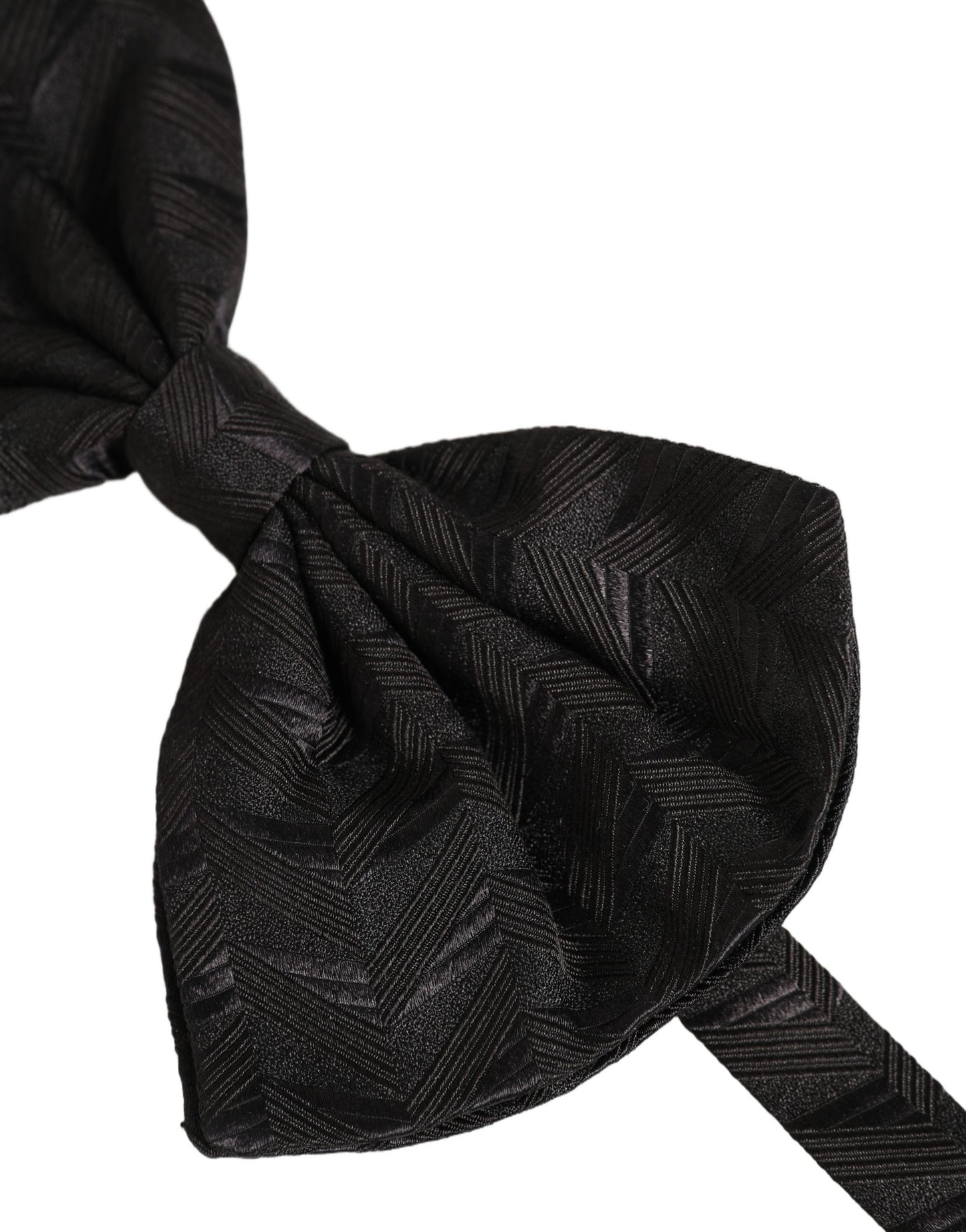 Dolce & Gabbana Men Black Patterned Adjustable Neck Papillon Bow Tie