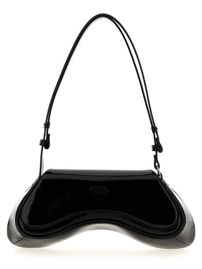 2-in-1 Shoulder & Crossbody Flap Bag by Diesel for women in polyethylene & polyurethane black presents a versatile silhouette, showcasing a secure flap & magnetic and versatile with versatile crossbody-strap, shoulder-strap, adjustable-strap & handle for a sophisticated look.