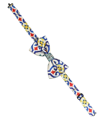 Dolce & Gabbana Men Multicolor Majolica Adjustable Neck Papillon Bow Tie