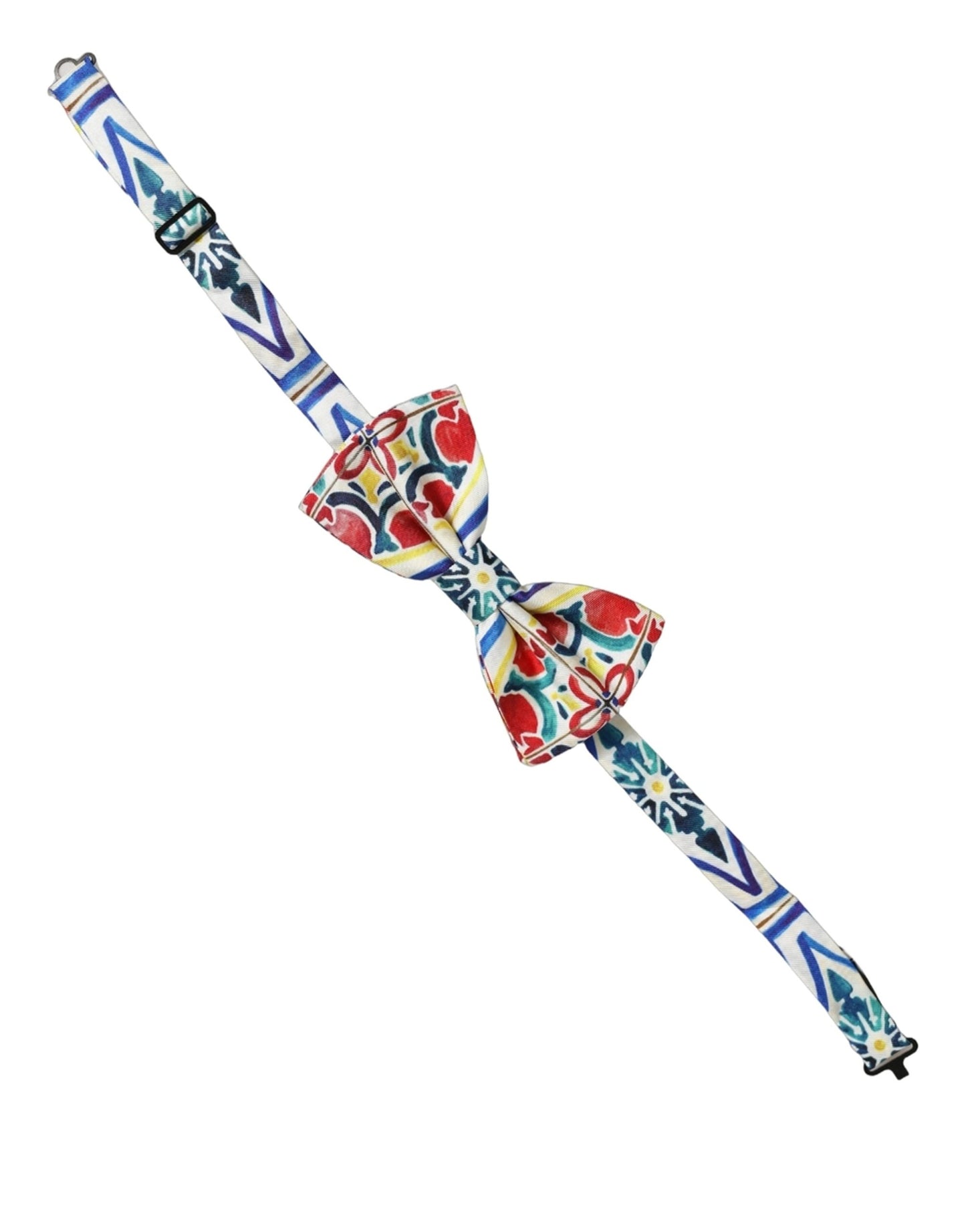 Dolce & Gabbana Men Multicolor Majolica Adjustable Neck Papillon Bow Tie