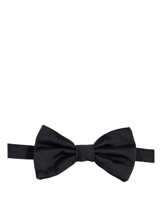Dolce & Gabbana Men Black 100% Silk Adjustable Neck Papillon Bow Tie