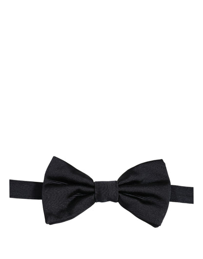 Dolce & Gabbana Men Black 100% Silk Adjustable Neck Papillon Bow Tie