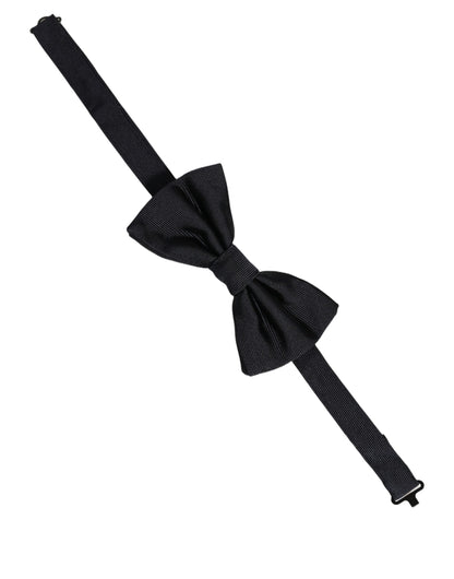 Dolce & Gabbana Men Black 100% Silk Adjustable Neck Papillon Bow Tie