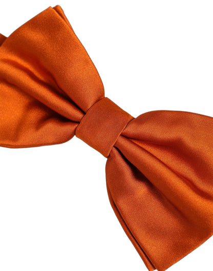 Dolce & Gabbana Men Orange 100% Silk Adjustable Neck Papillon Bow Tie