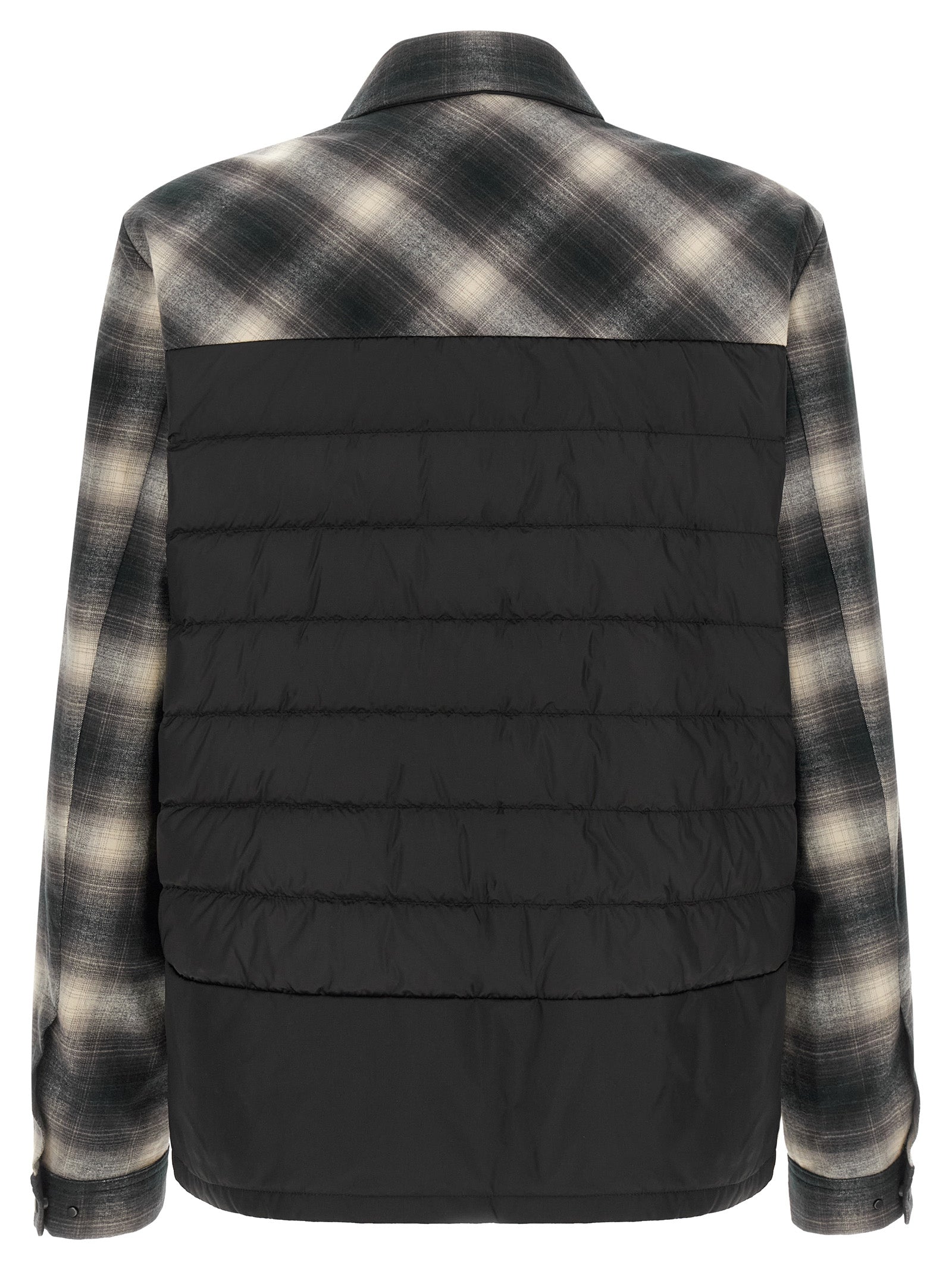 Windbreaker Jacket by Moncler for men in nylon & cotton black, gray, multicolor, patterned, madras & signature features an magnificent silhouette, showcasing the sophisticated and functional insulated & windproof for a premium, magnificent look.