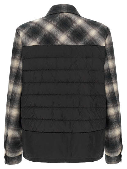 Windbreaker Jacket by Moncler for men in nylon & cotton black, gray, multicolor, patterned, madras & signature features an magnificent silhouette, showcasing the sophisticated and functional insulated & windproof for a premium, magnificent look.
