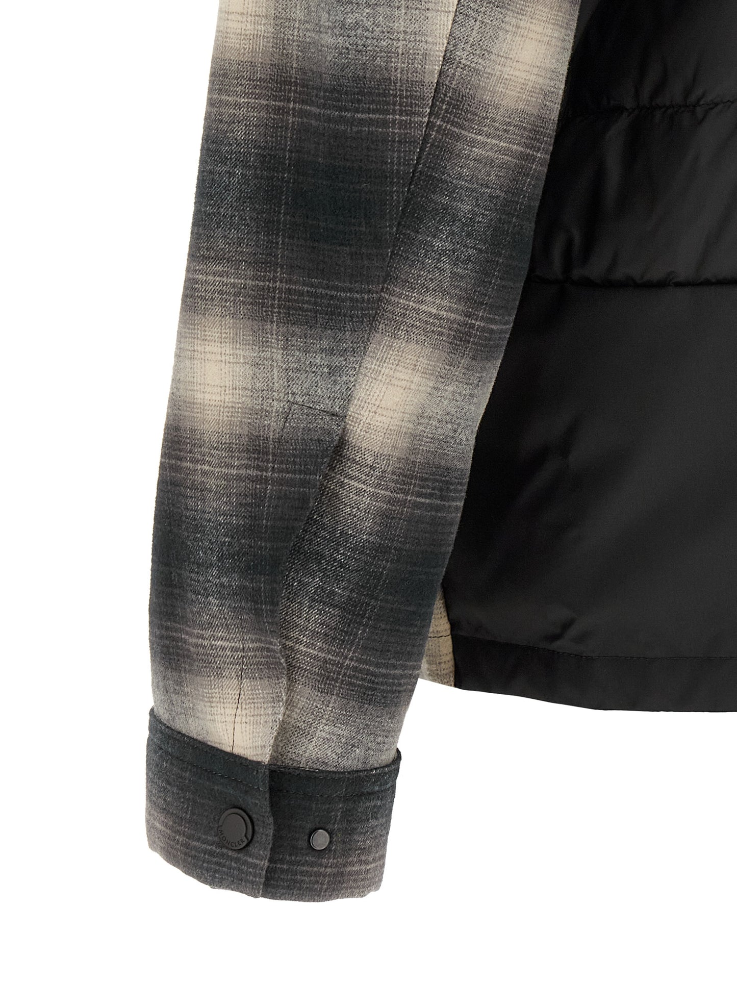 Windbreaker Jacket by Moncler for men in nylon & cotton black, gray, multicolor, patterned, madras & signature features an enduring silhouette, showcasing technical insulated & windproof and a sophisticated for a truly enduring aesthetic.