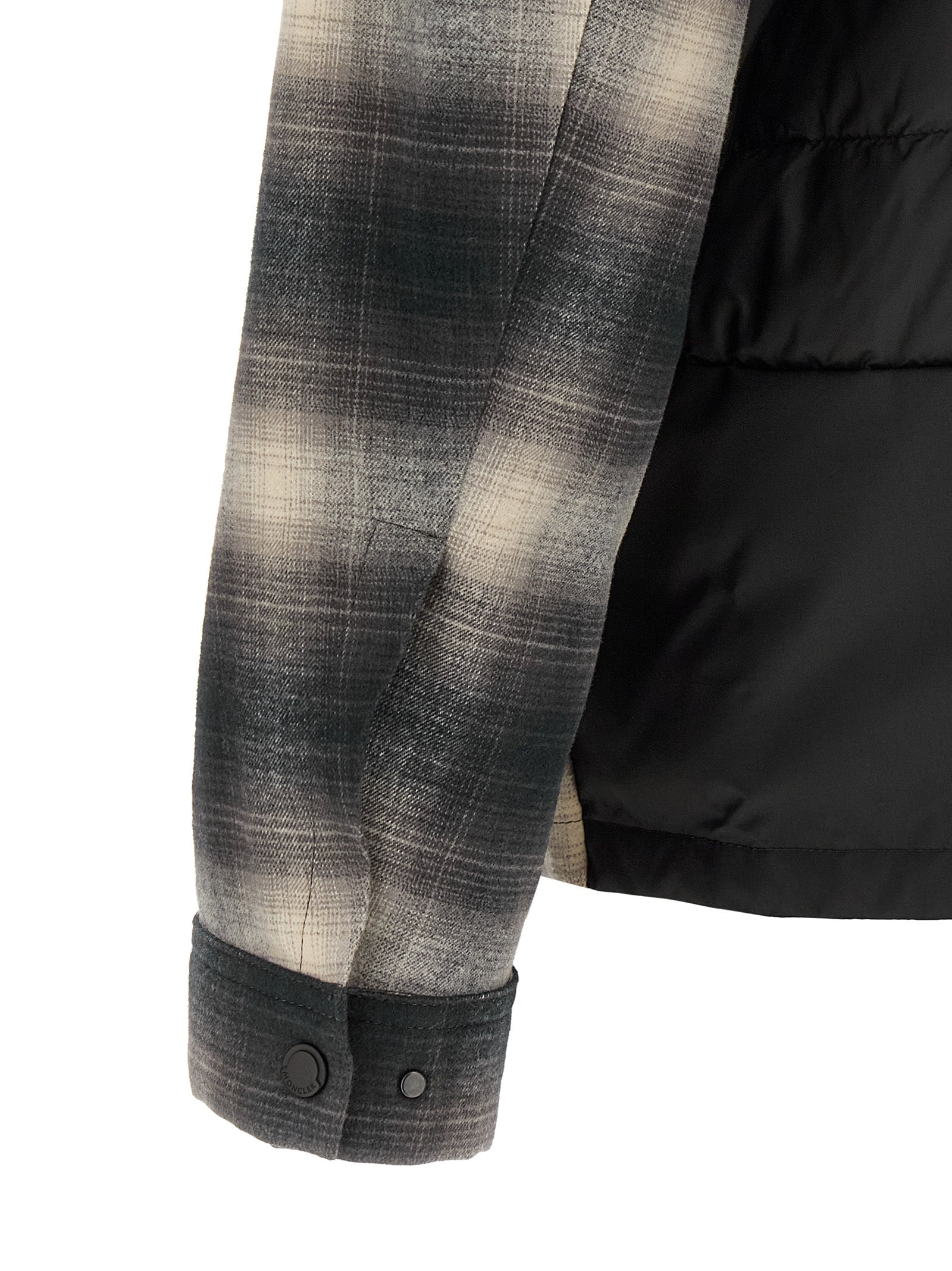 Windbreaker Jacket by Moncler for men in nylon & cotton black, gray, multicolor, patterned, madras & signature features an enduring silhouette, showcasing technical insulated & windproof and a sophisticated for a truly enduring aesthetic.