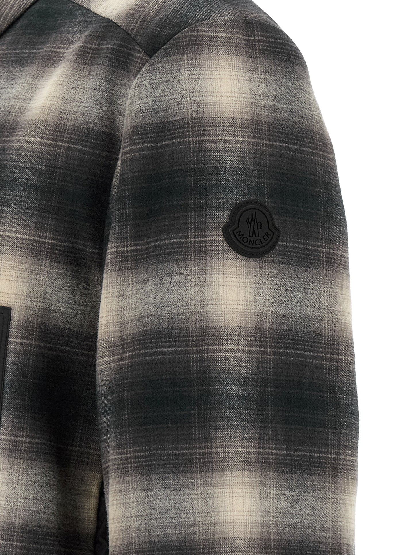 Windbreaker Jacket by Moncler for men in nylon & cotton black, gray, multicolor, patterned, madras & signature features an perennial silhouette with a refined and perennial insulated & windproof for a sophisticated weather-resistant look.