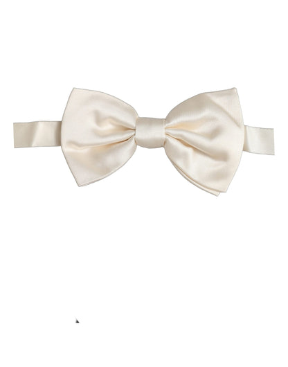Dolce & Gabbana Men White 100% Silk Adjustable Neck Papillon Bow Tie