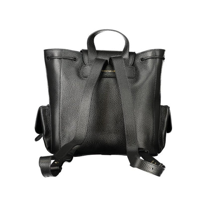 Drawstring Backpack by Coccinelle for women in leather black showcases an architectural Mavery Leather Drawstring Backpack design, featuring a secure drawstring & magnetic, ample built-in-compartments, external-pockets & internal-pockets, and architectural handle, backpack-strap & adjustable-strap for a sophisticated look.