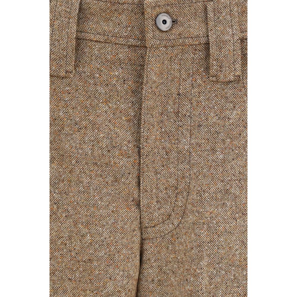 Casual Pants by Brunello Cucinelli for women in polyamide & merino wool beige presents a tailored silhouette, showcasing a tailored regular-fit and long cut with a refined for a truly tailored aesthetic.