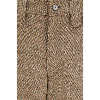 Casual Pants by Brunello Cucinelli for women in polyamide & merino wool beige presents a tailored silhouette, showcasing a tailored regular-fit and long cut with a refined for a truly tailored aesthetic.