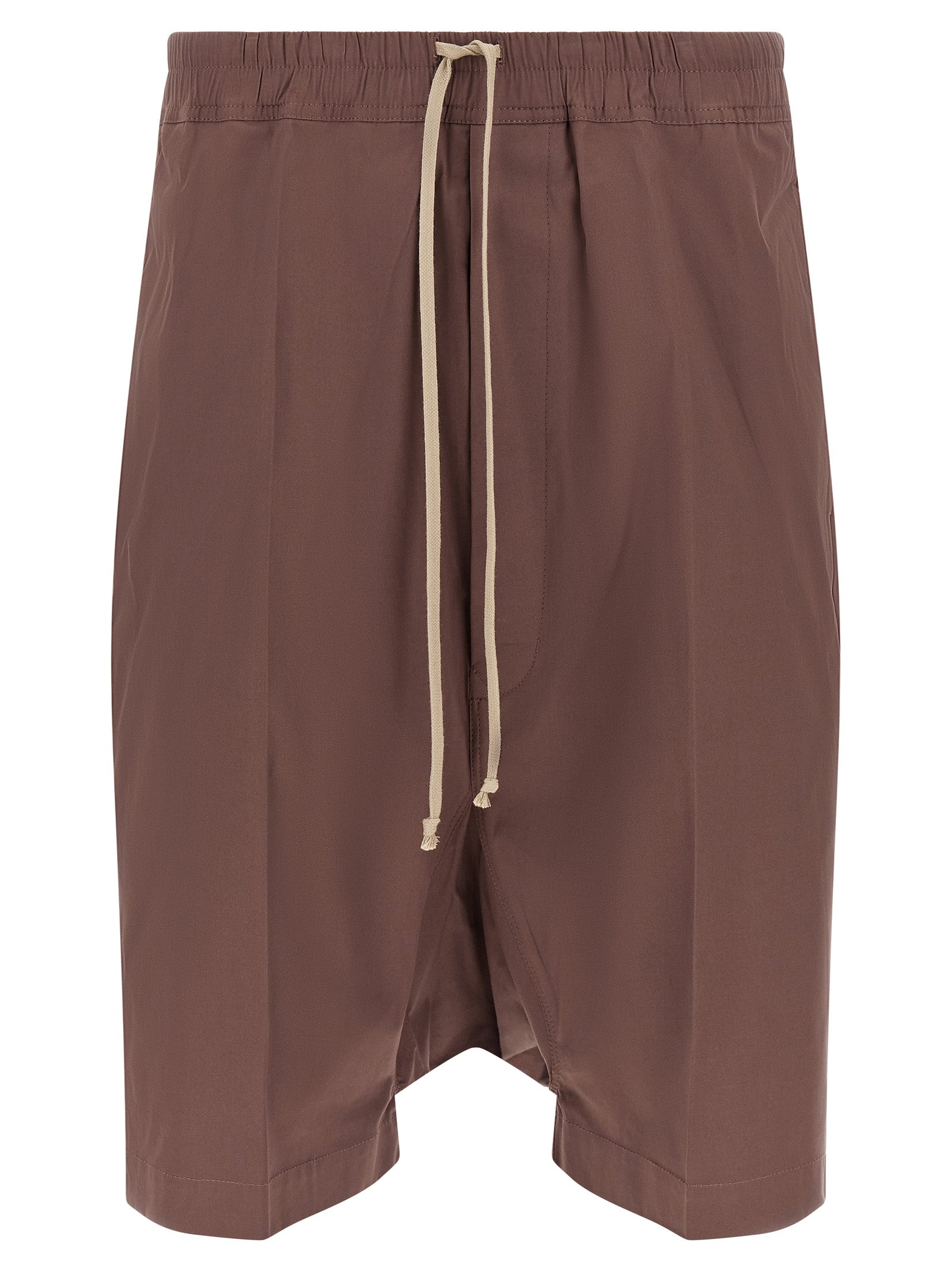 Bermuda Shorts by Rick Owens for men in stretch cotton brown features an tailored silhouette, showcasing a tailored relaxed-fit with a long short and for a sophisticated look.