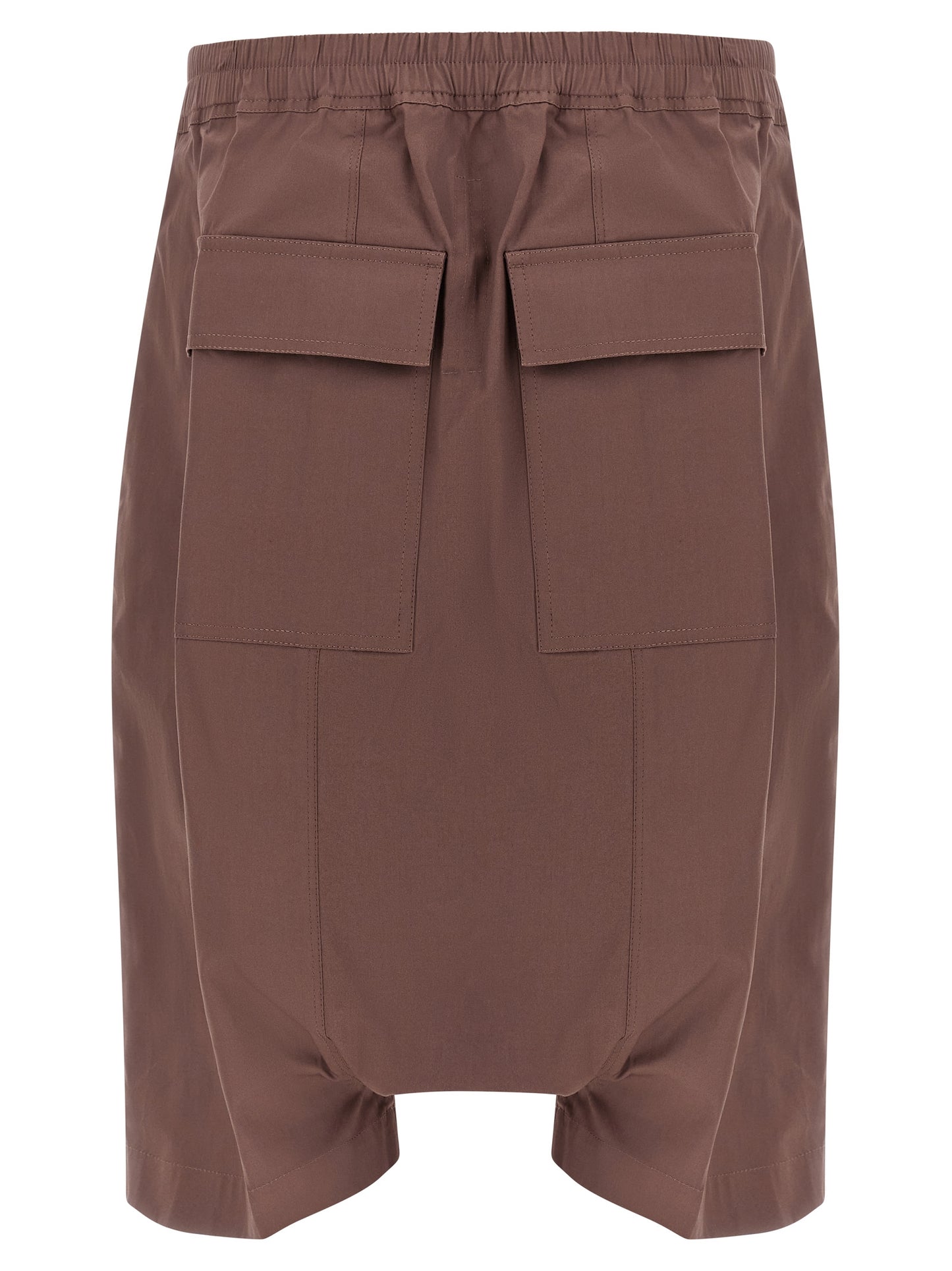 Bermuda Shorts by Rick Owens for men in stretch cotton brown features a sartorial silhouette, showcasing a sartorial relaxed-fit and long short with a sophisticated for a sartorial look.