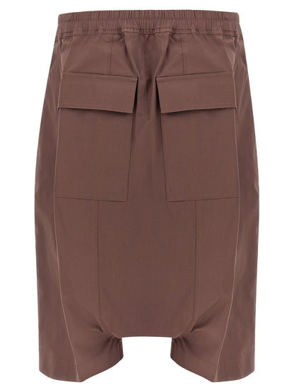 Bermuda Shorts by Rick Owens for men in stretch cotton brown features a sartorial silhouette, showcasing a sartorial relaxed-fit and long short with a sophisticated for a sartorial look.