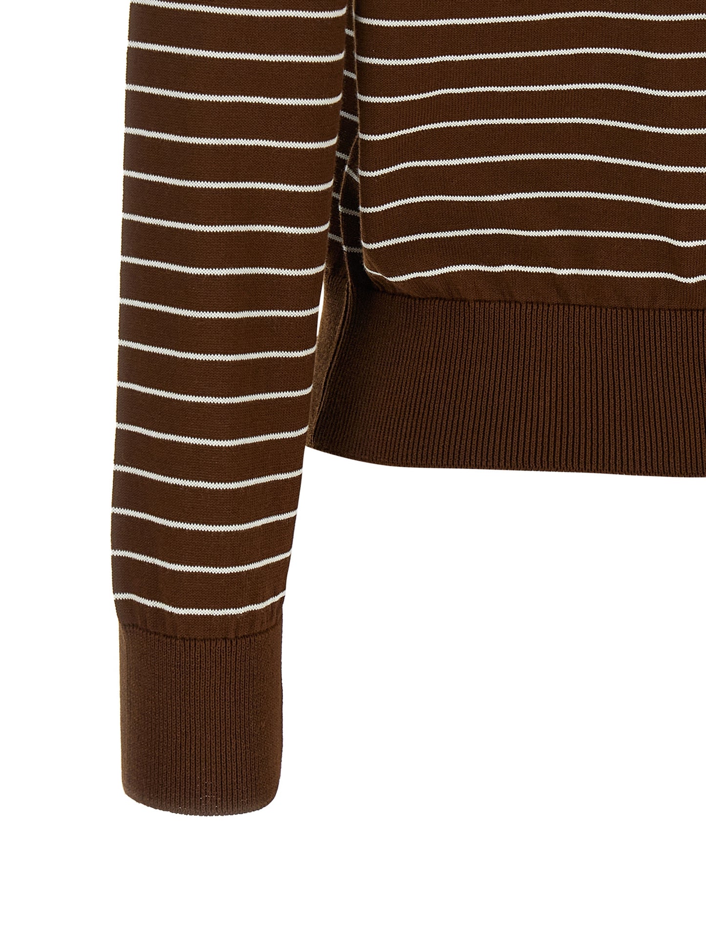 Cardigan by A.P.C. for women in cotton canvas brown, natural & striped features an impeccable silhouette, showcasing a sophisticated and detail for a truly impeccable finish.