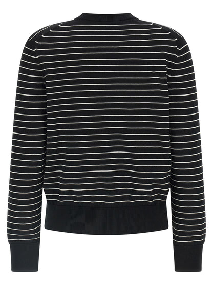 Cardigan by A.P.C. for women in cotton bicolour, black, white & striped features a nuanced silhouette with a refined and nuanced detailing for a sophisticated look.