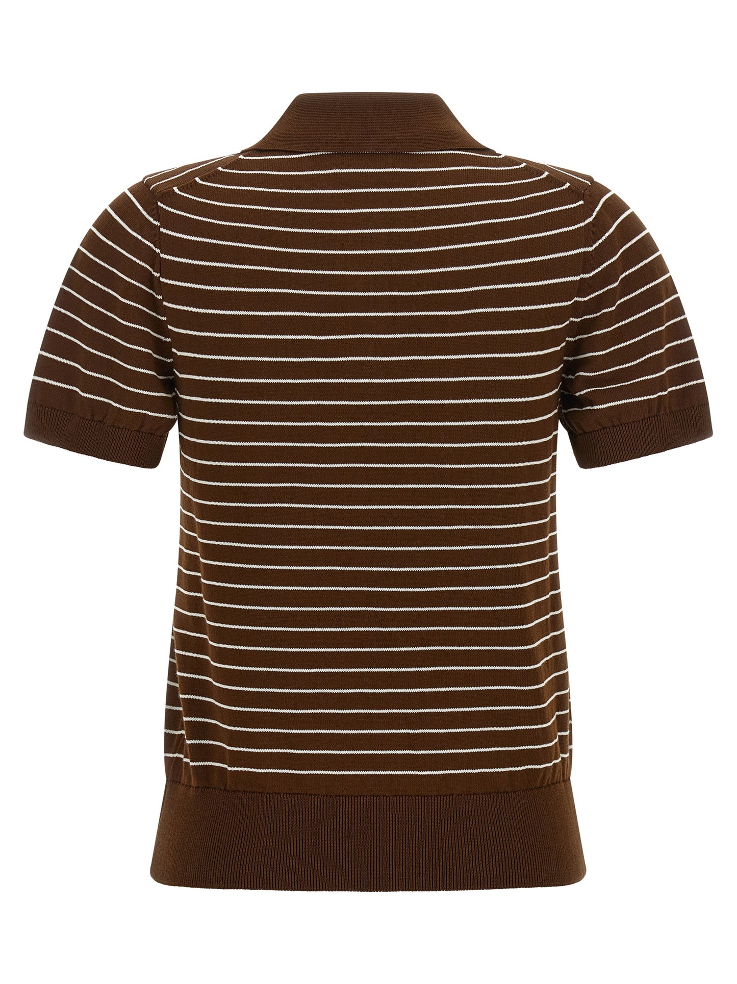 This Polo Shirt by A.P.C. for women in cotton brown, pearl & striped presents a flawless silhouette, showcasing flawless detailing and a refined for a truly flawless aesthetic.