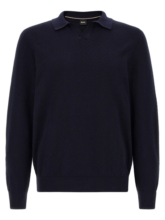 Polo Shirt by Hugo Boss for men in cotton navy showcases a enviable silhouette, featuring a refined and for a enviable finish.