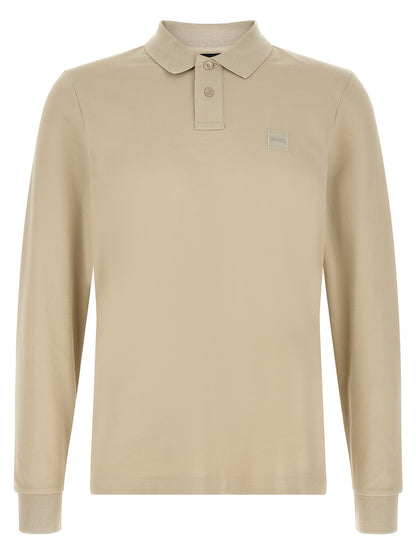 Polo Shirt by Hugo Boss for men in stretch cotton beige presents a distinguished silhouette, showcasing a sophisticated and distinguished for a truly distinguished finish.