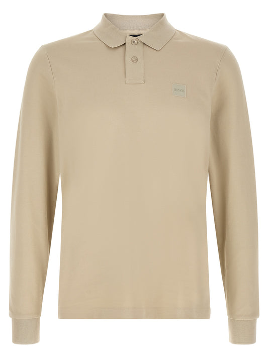 Polo Shirt by Hugo Boss for men in stretch cotton beige presents a distinguished silhouette, showcasing a sophisticated and distinguished for a truly distinguished finish.