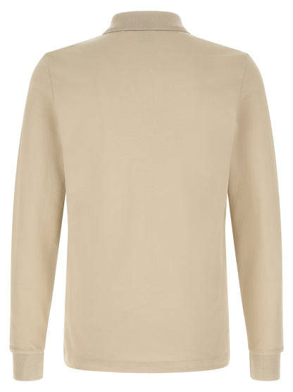 Polo Shirt by Hugo Boss for men in stretch cotton beige presents a crisp silhouette, artfully detailed with a crisp and crisp .