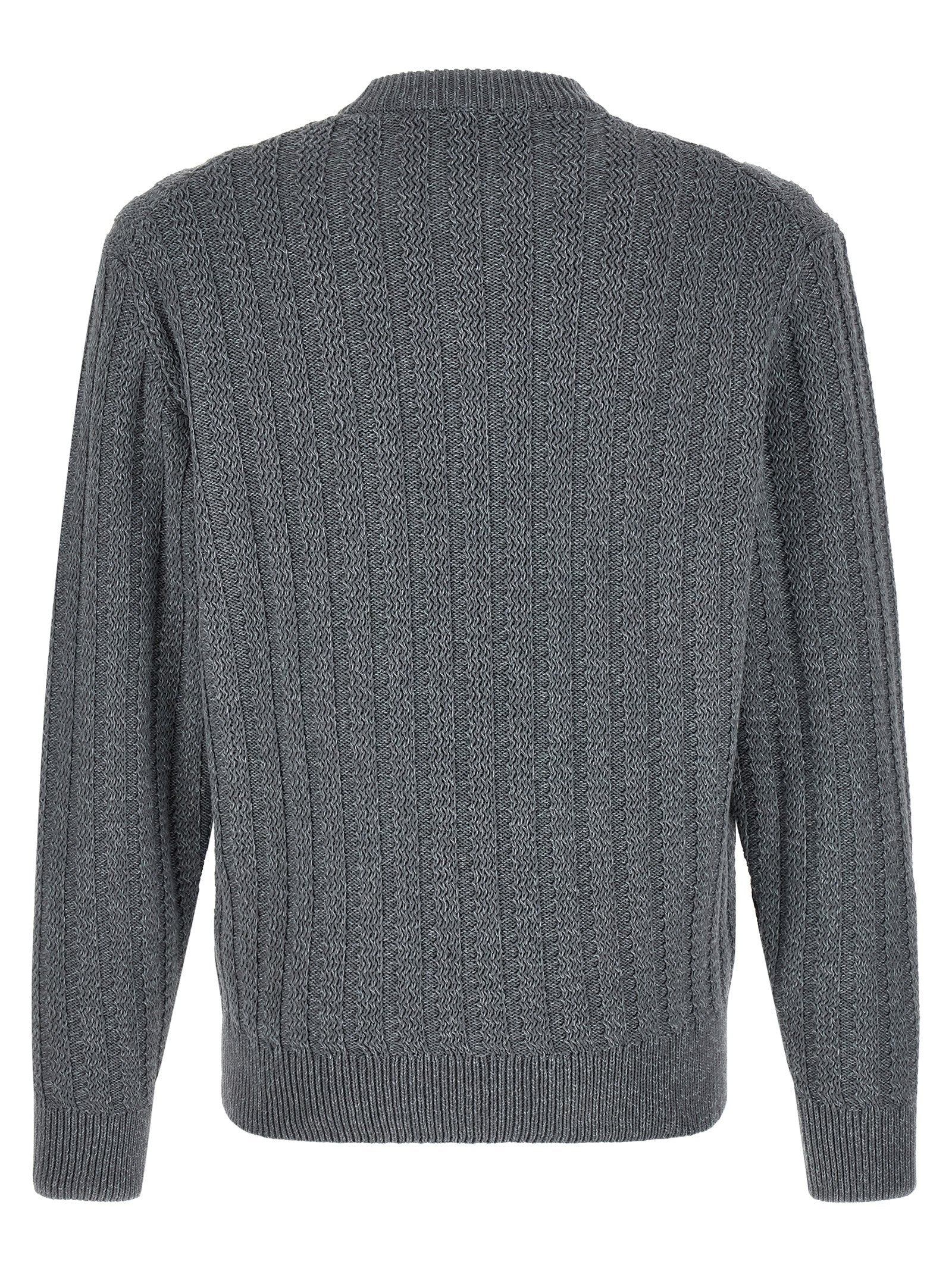 Cardigan by Hugo Boss for men in cotton gray & patterned features an impeccable silhouette, showcasing a sophisticated crew neckline and detail for a truly impeccable finish.