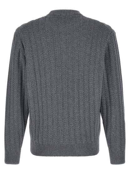 Cardigan by Hugo Boss for men in cotton gray & patterned features an impeccable silhouette, showcasing a sophisticated crew neckline and detail for a truly impeccable finish.