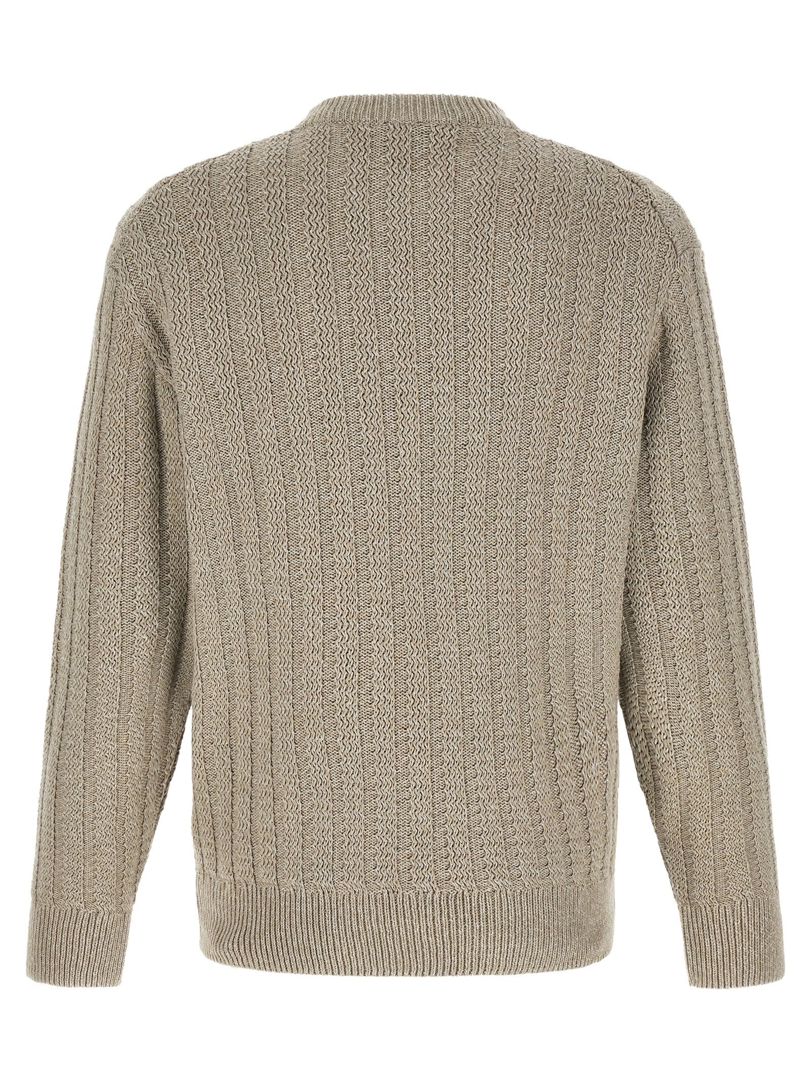 Cardigan by Hugo Boss for men in cotton beige & jacquard features a nuanced silhouette with a refined and nuanced detailing for a sophisticated look.