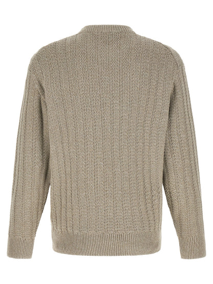 Cardigan by Hugo Boss for men in cotton beige & jacquard features a nuanced silhouette with a refined and nuanced detailing for a sophisticated look.