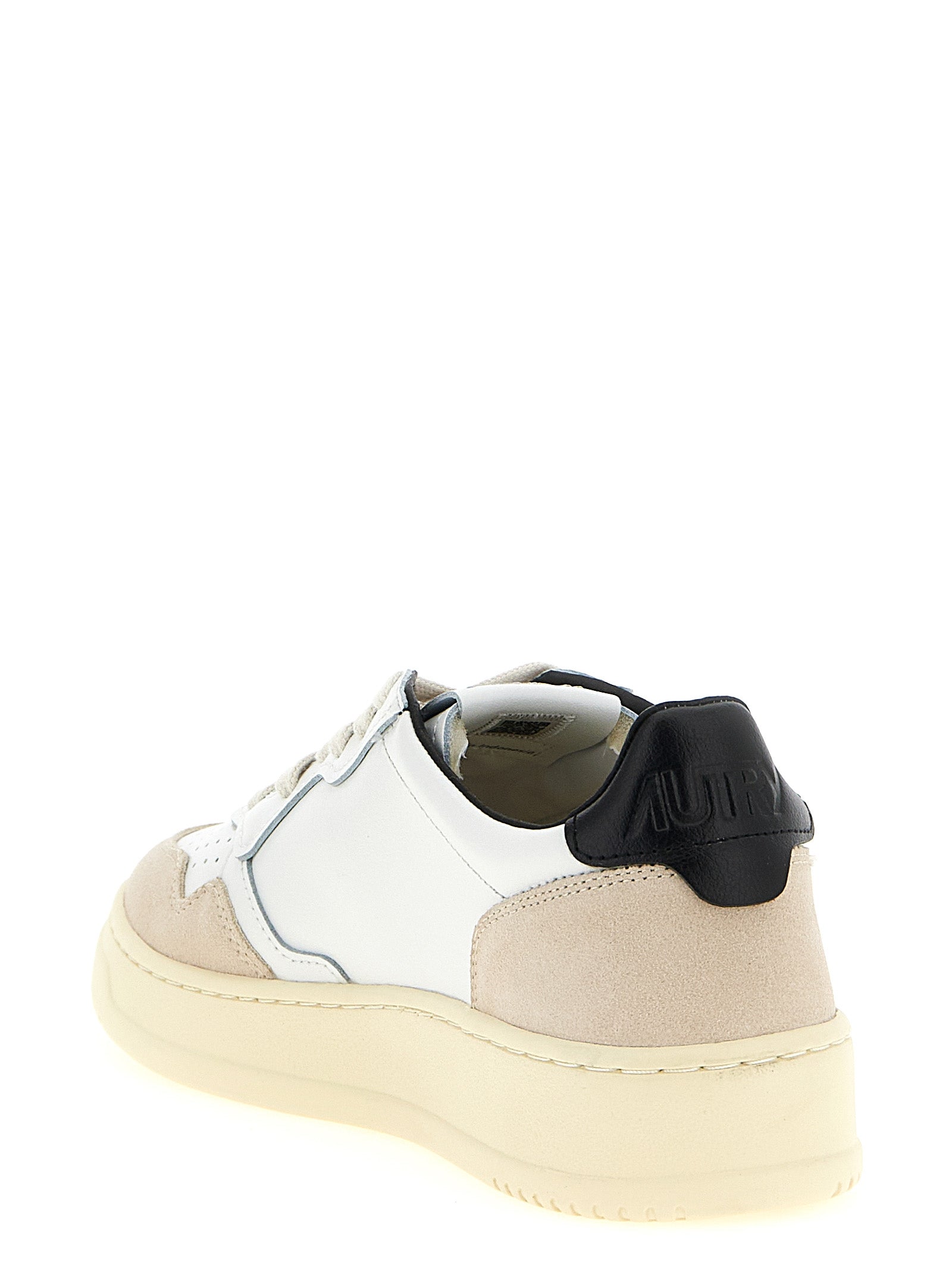 Athletic Sneakers by Autry for men in bos taurus suede cowhide leather beige, black, cream & multicolor features an timeless silhouette from the Men's Athletic Bos Taurus Suede Cowhide Leather Sneakers collection, showcasing a timeless athletic style for a timeless look.