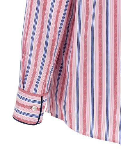 Blouse by Etro for women in velvet cotton blue, multicolor, pink, paisley, jacquard & striped features an polished silhouette, showcasing a sophisticated and detail for a truly polished finish.