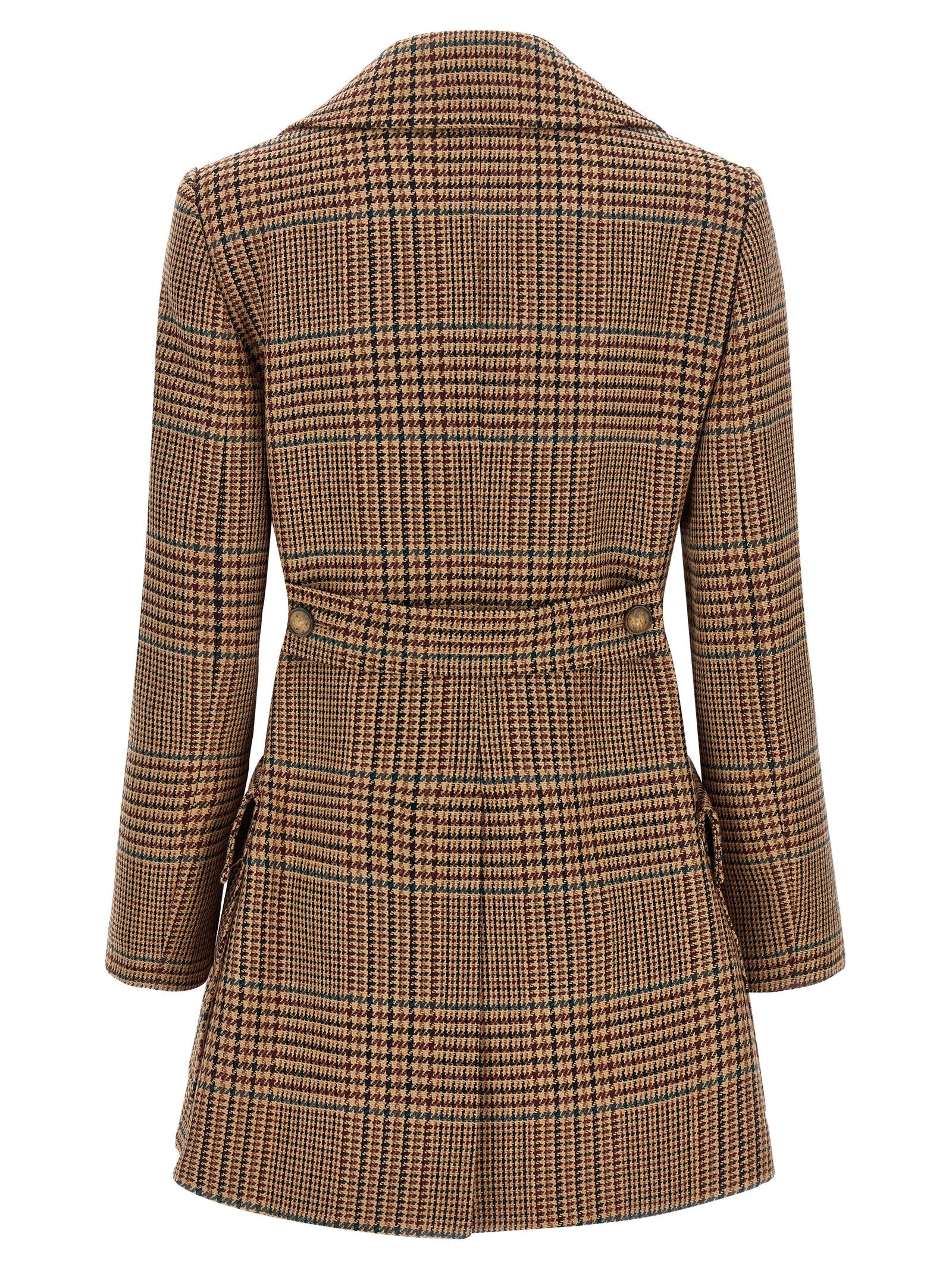 Overcoat by Etro for women in wool brown & horn features an voluminous silhouette, showcasing distinct pockets and a voluminous for a truly voluminous aesthetic.