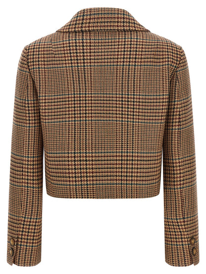 Blazer by Etro for women in wool brown showcases a polished silhouette, highlighted by a refined and polished for a sophisticated finish.