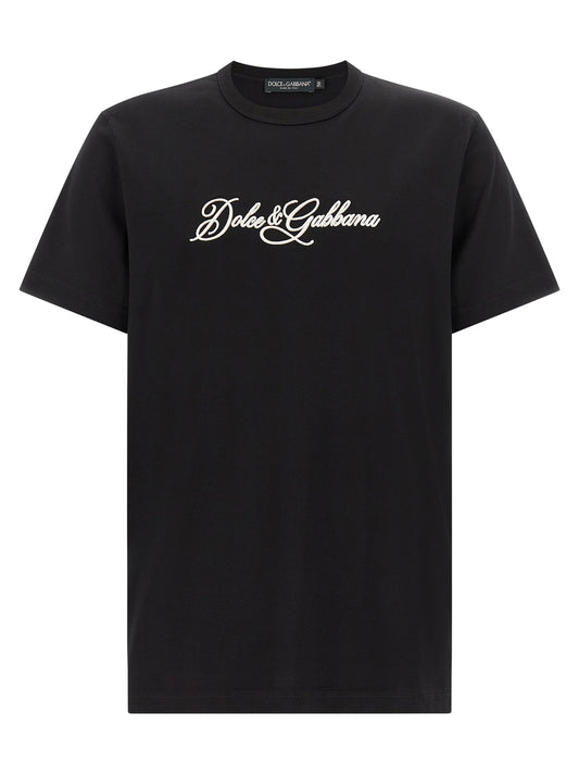 T-Shirt by Dolce & Gabbana for men in cotton black & white showcases a chic silhouette, artfully detailed with a chic crew neckline and for a chic finish.