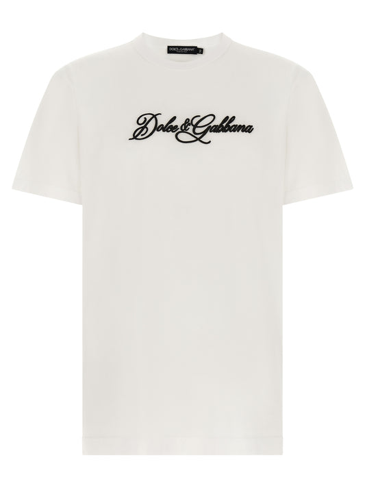 T-Shirt by Dolce & Gabbana for men in cotton white features a plush silhouette, showcasing a sophisticated crew neckline and for a truly plush finish.