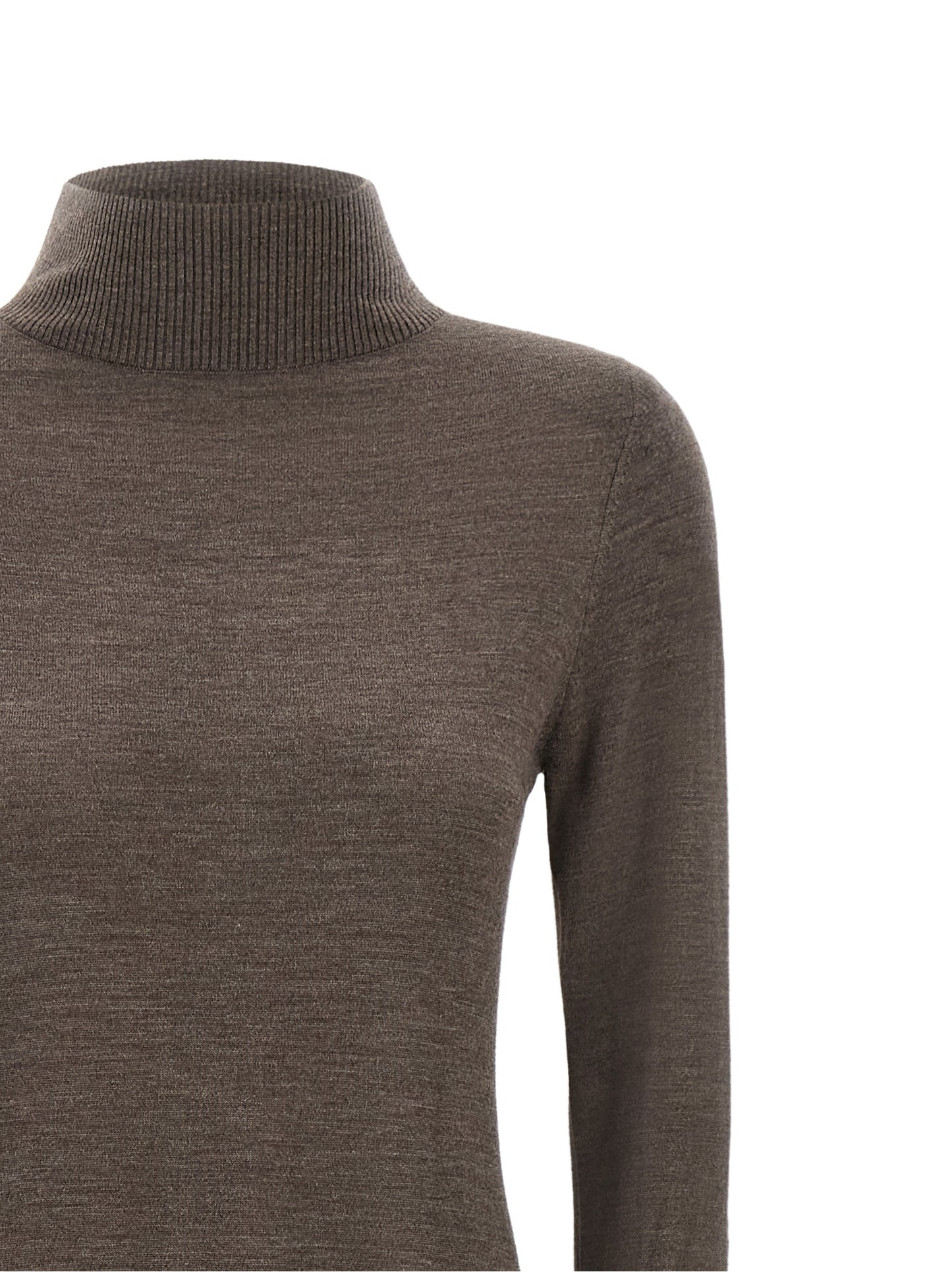 Dress by PINKO for women in merino wool beige & brown features an magnificent silhouette, artfully detailed with a magnificent turtle high-neck neckline and that flows into an magnificent long.