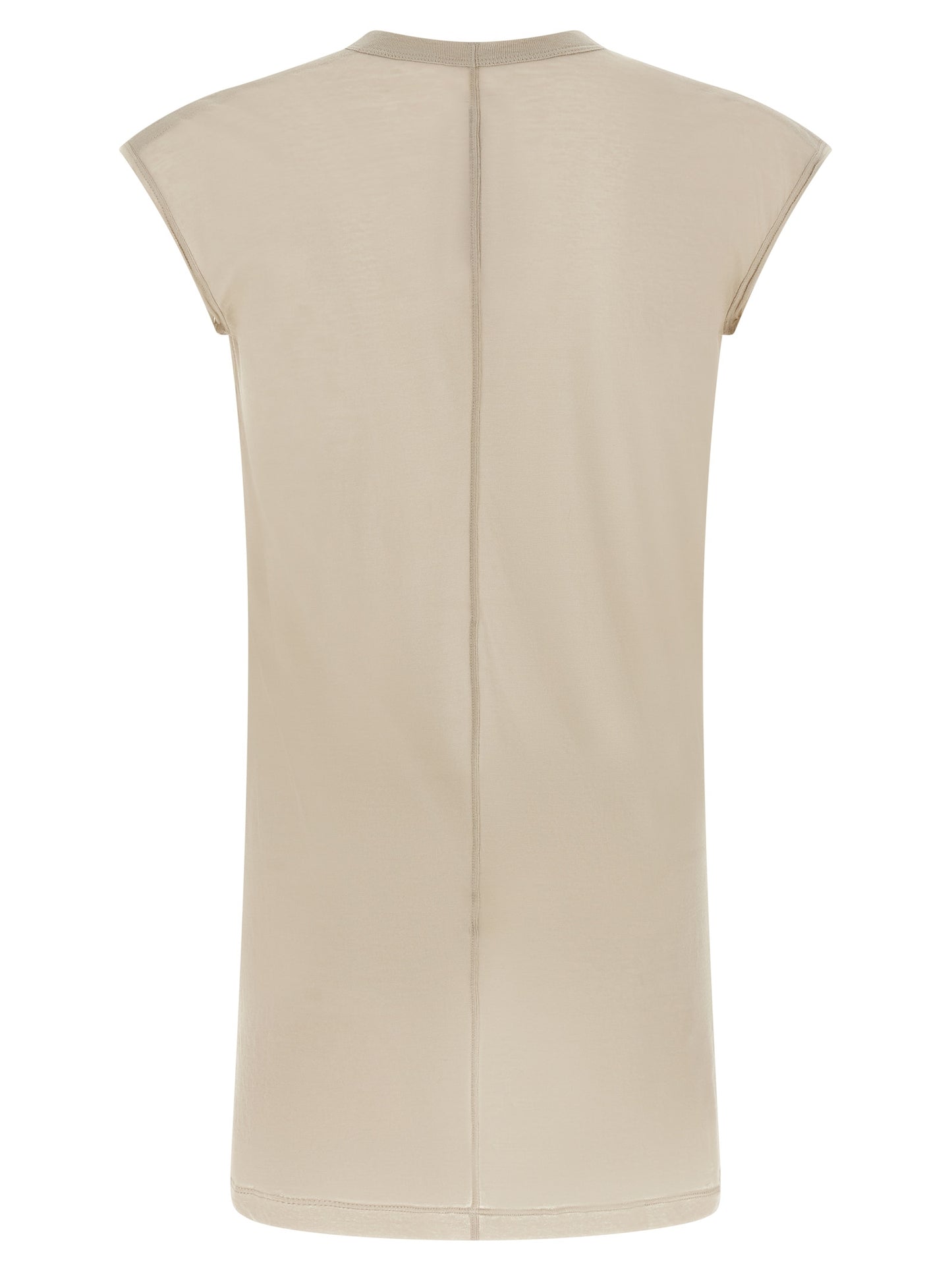 T-Shirt by Rick Owens for men in organic cotton beige, sand & transparent features an edgy silhouette, meticulously detailed with a sophisticated and v-neck plunging neckline for a truly edgy finish.